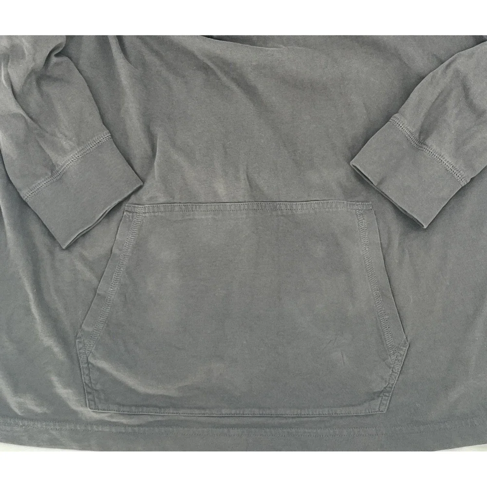 Psycho Bunny XL Gray Pullover‎ Hoodie Henley Long Sleeve Kangaroo Pocket Cotton